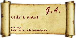 Glük Antal névjegykártya